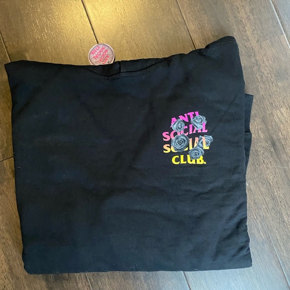 NWT Antisocial Social Club black rose hoodie size M - Picture 5 of 8